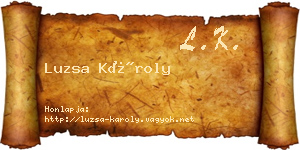 Luzsa Károly névjegykártya