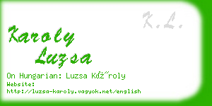 karoly luzsa business card